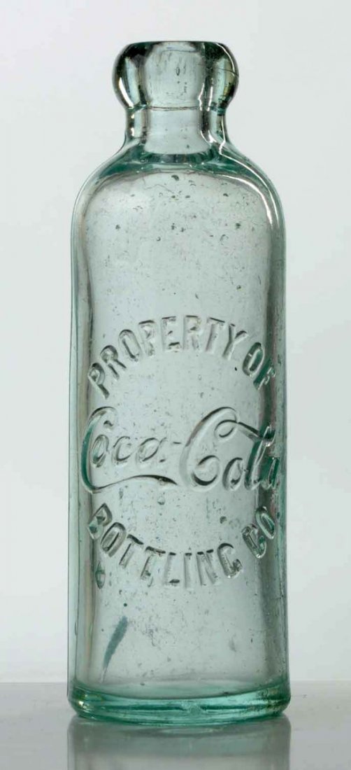 Early Coca-Cola Hutchinson Bottle.: Nice clean and clear example with just a base bruise and nick and a one inch closed crack running from there. Stills displays wonderfully well. Condition (Excellent). Size 7 - 1/4" T.