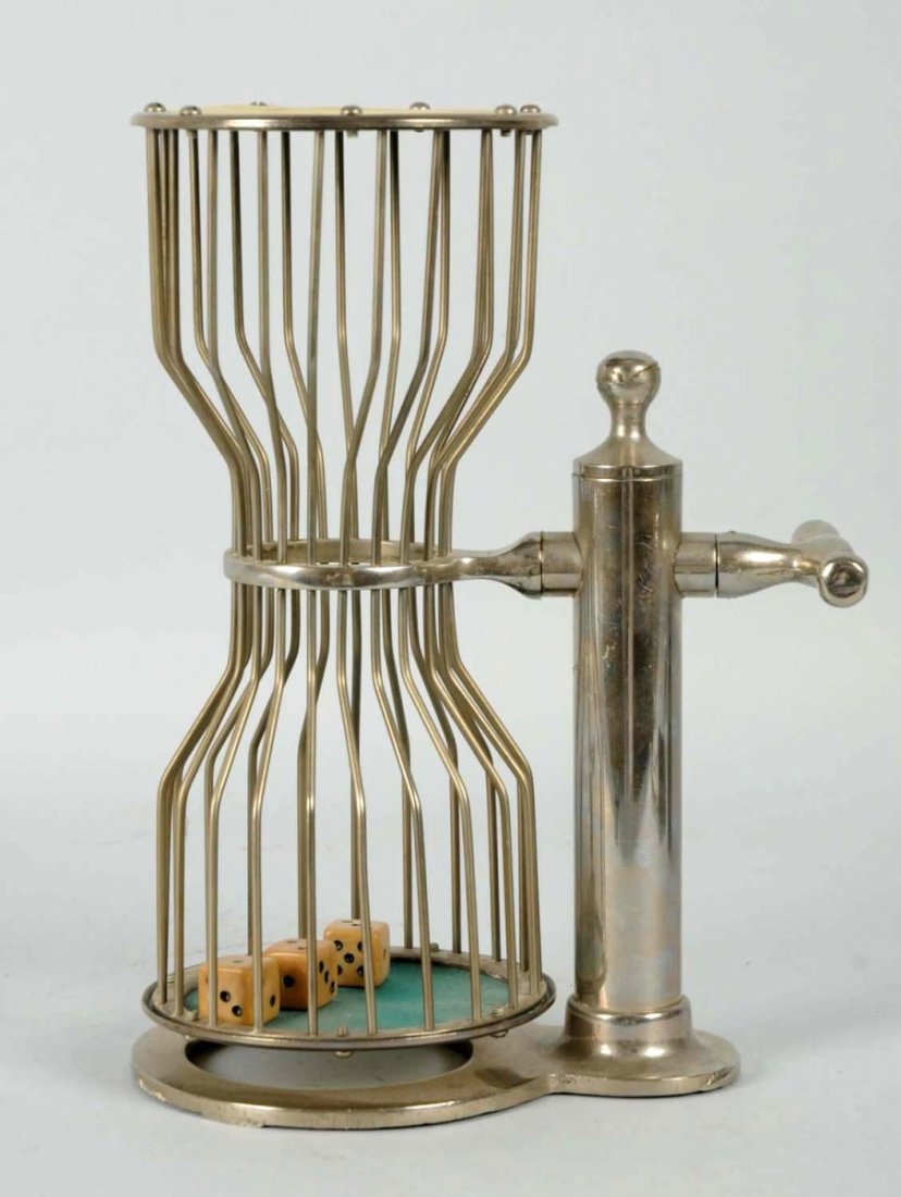 Chuck-A-Luck Dice Cage Flipper.: With three dice. Original. Condition (Good). Size 11" T.