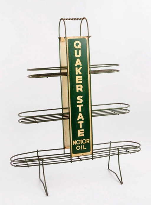 Quaker State Motor Oil & Oil Can Rack.