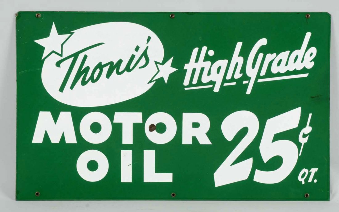 Thoni's High Grade Motor Oil Sign. (1 of 2)