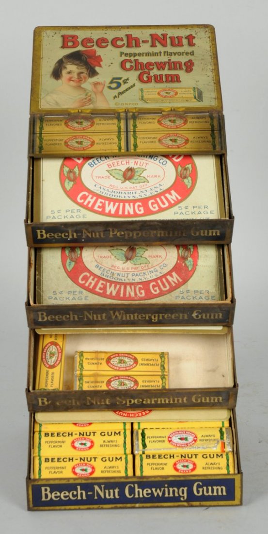 Beechnut Gum Display.: Metal, hods four boxes. Great graphics. Size 13 - 3/4" T.
