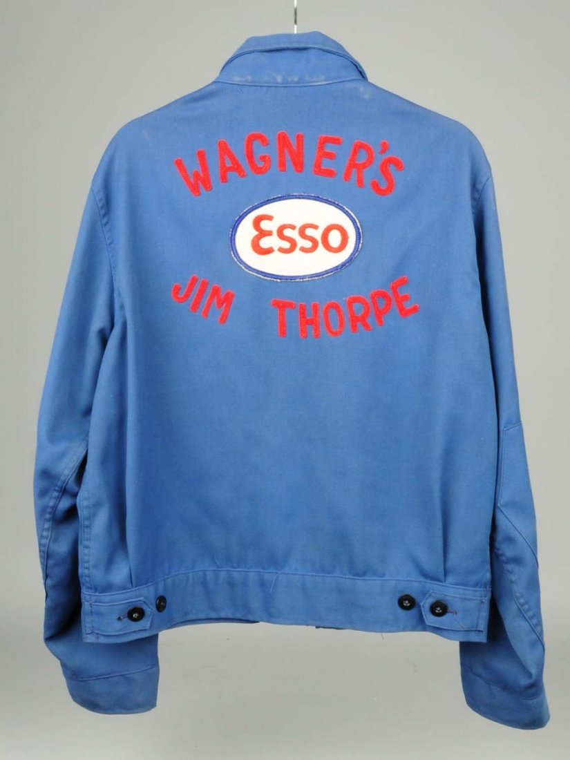 1950s-1960s Esso Service Station Jacket.: This 1950s - 1960s ear Esso jacket is rom Wagner's Esso in Jim Thorpe, PA. Condition (Very Good). Jacket Size 42".