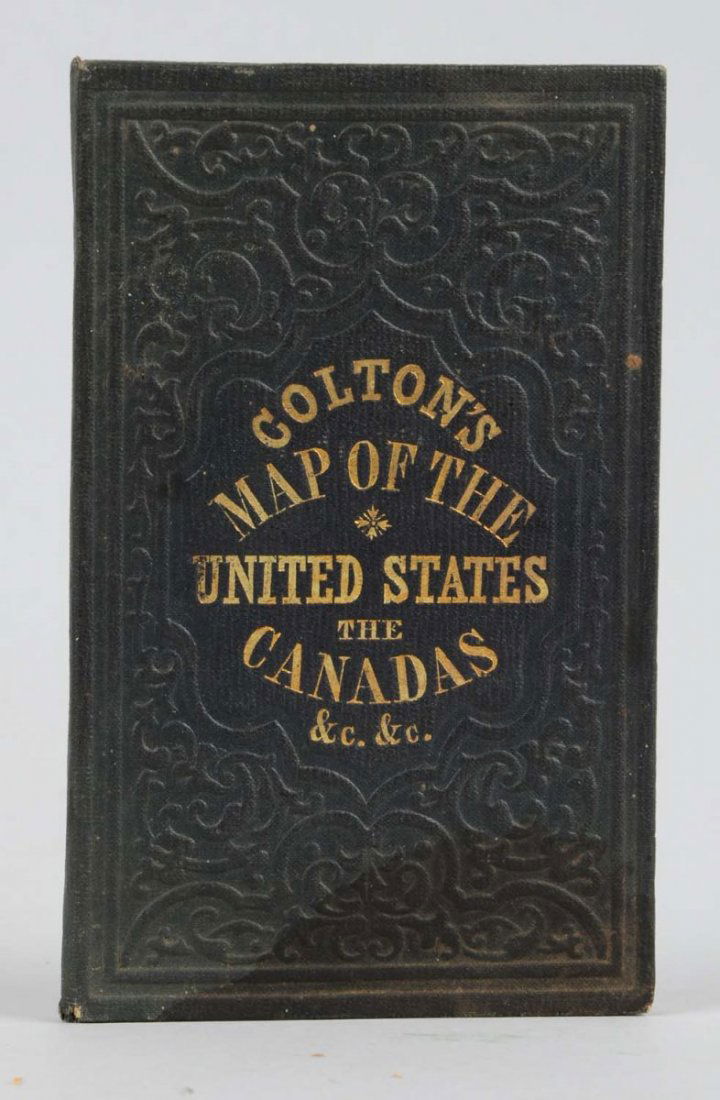 1853 Colton's Sectional Map of U.S. and Canada.: This great hand colored folding sectional map of the United States and Canada is in great condition. The map section appears to be free of any substantial tears or staining. Still attached to the back