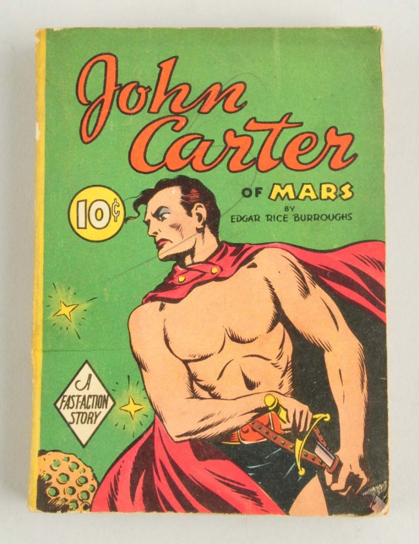 John Carter of Mars Fast Action Story Book.: This John Carter of Mars Fast Action Book has tan pages. Condition (Very Good). Size 5 - 1/2" L.