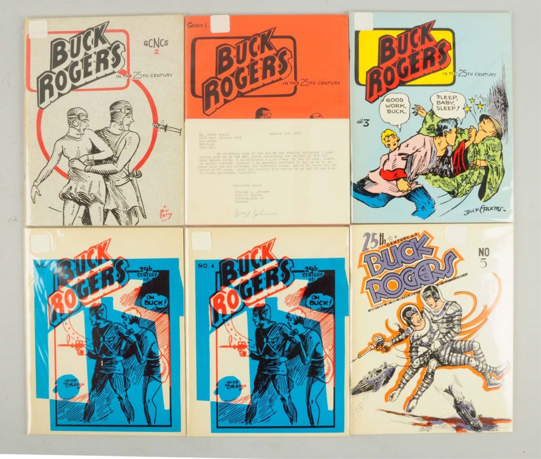 Lot of 6: Dick Calking Buck Rogers Reprint Books.: Includes issue no's 1, 2, 3, 5, and two copies of issue no. 4. Condition (Excellent). Size 11" L.
