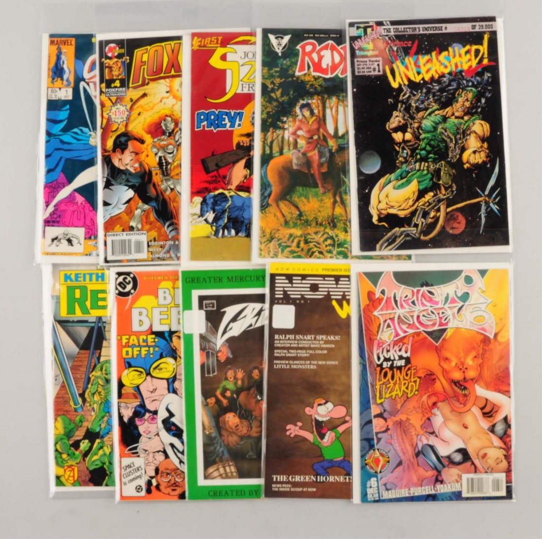 Lot of 200+ Copper & Modern Age Comic Books.: Titles include Trinity Angels, Prince Vandal, Red Fox, Fox Fire, Cloak and Dagger, Blue Beetle, and many other titles. Condition (Excellent).