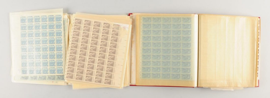 Large Lot of Mint U.S.A. Conservative & Regular.: Issue sheets one - six plus three Airmail six - 180 sheets. Face value $432.00. Two albums.