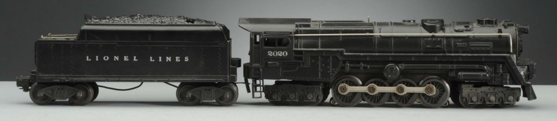 Lionel No. 2020 Black Train Set.: Set includes a Lionel No. 2020 steam locomotive-1947 version. It is complete, all original, very clean, attractive, and in an excellent condition; No. 6466W whistle tender which is very clean and attr