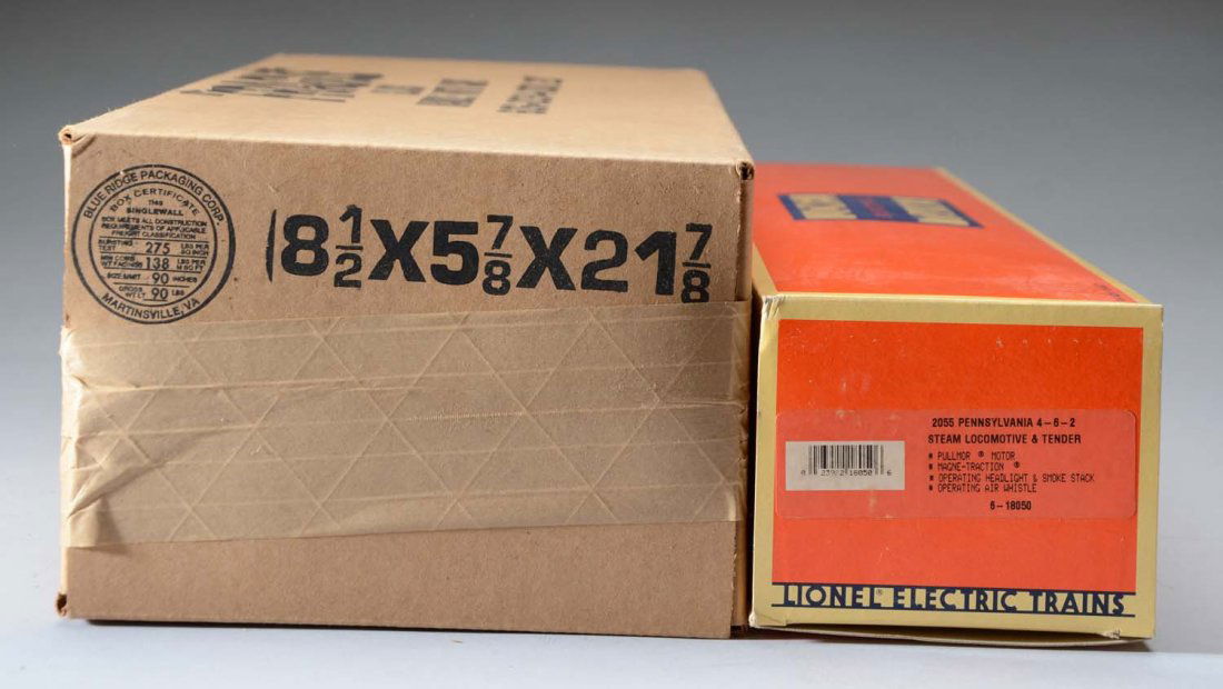 Contemporary Lionel 2055 Steam Engine & Tender.: Pennsylvania 4-6-2 steam locomotive and tender. Individual and shipping boxes. Condition (Near Mint).