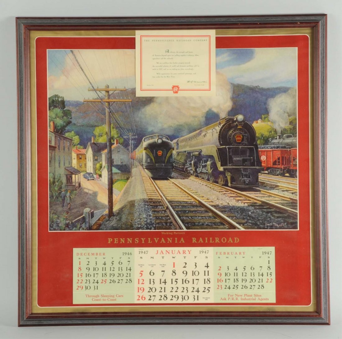PRR 1947 Calendar.: By Griff Teller professionally framed. Is complete. Condition (Excellent).