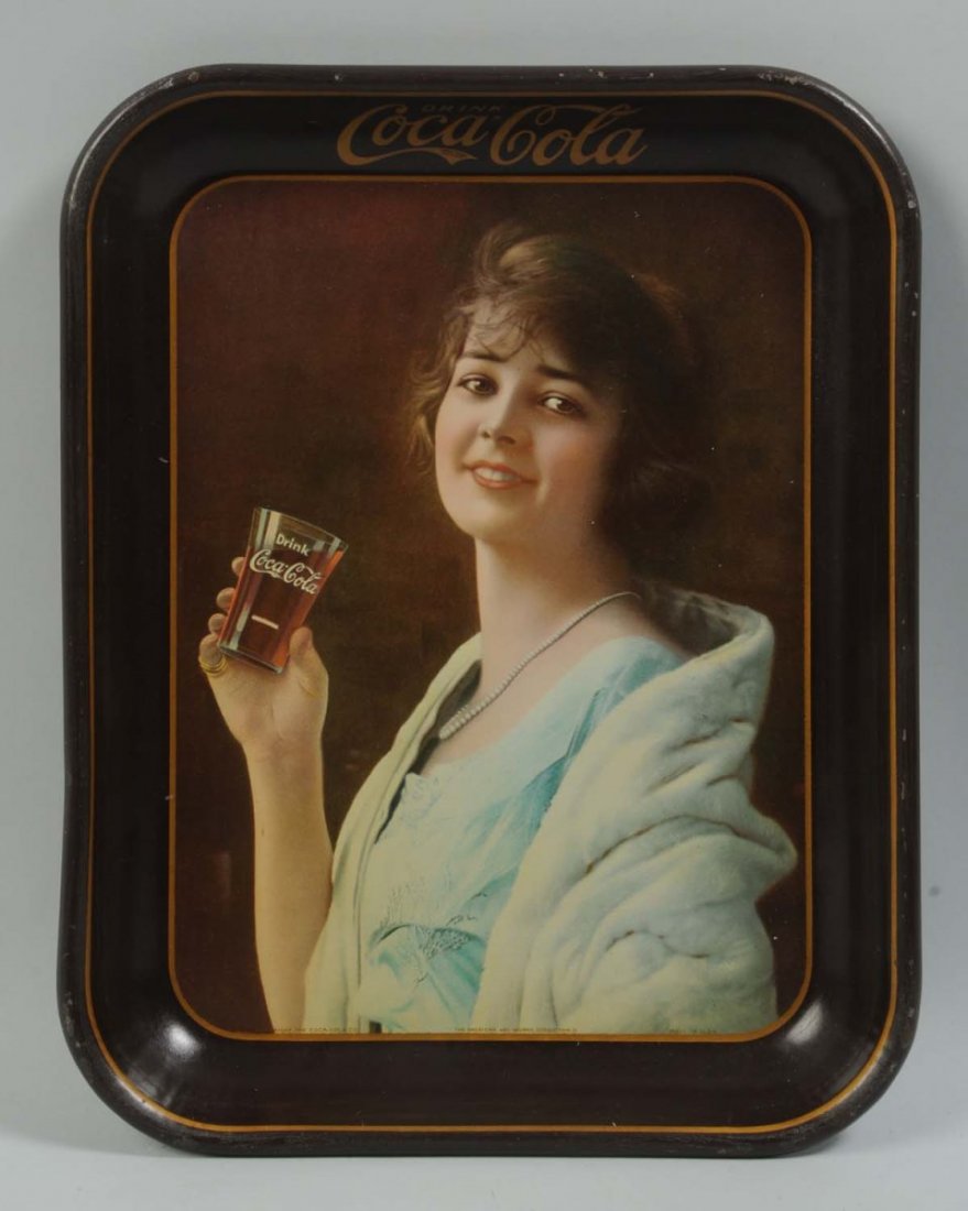1923 Coca-Cola Tray.: Nice example with very little wear and only a shallow edge bend and small rim nicks. Condition (Excellent). Size 13" L.