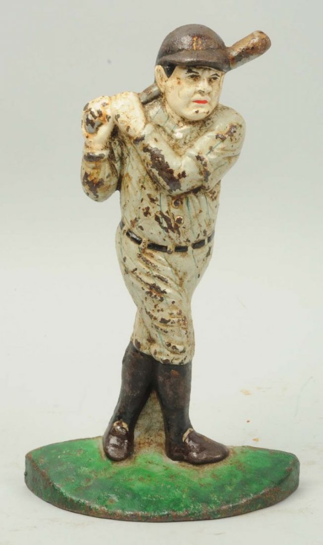 Cast Iron Baseball Player Doorstop.: Contemporary. Condition (Very Good). Size 9" T.