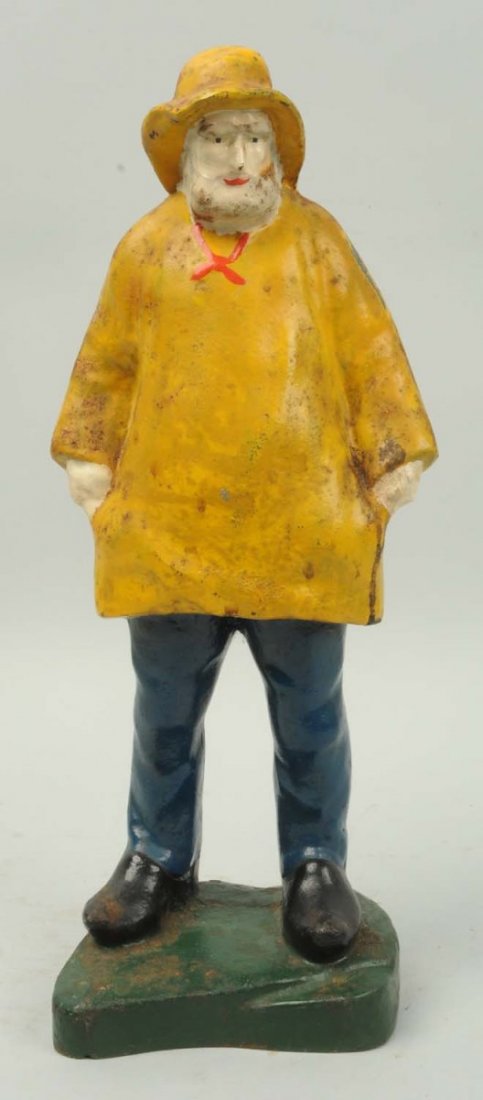 Cast Iron Large Whaler Doorstop.: Eastern Specialty Mfg. Co. Repainted. Condition (Very Good). Size 14 - 3/4" T.