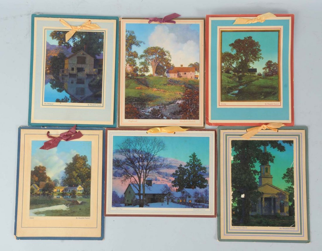 6 Coca-Cola Maxfield Parrish Desk Calendars.: All of these were produced and distributed by the Jackson Mississippi Coca-Cola Bottling Company. Dates range from 1945-1951. Most are very presentable with little to light wear. One does have a good