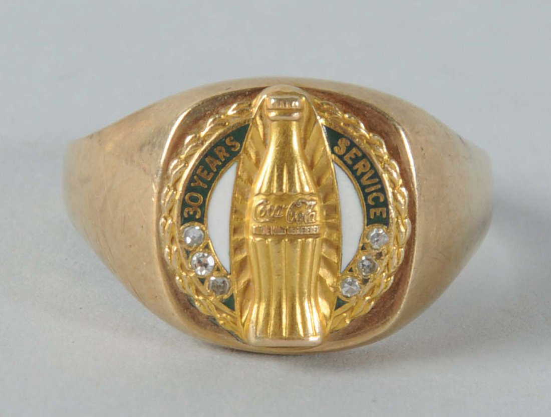 Coca Cola 30 Year 10 Karat Gold Service Ring On Liveauctioneers