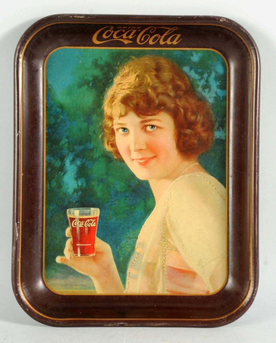 1920s Coca-Cola Serving Tray.: A few edge nicks and light wear to image surface. Condition (Very Good). Size 13" L.