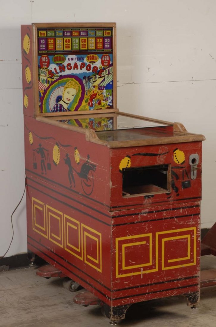 1947 United Singapore Pinball Machine.