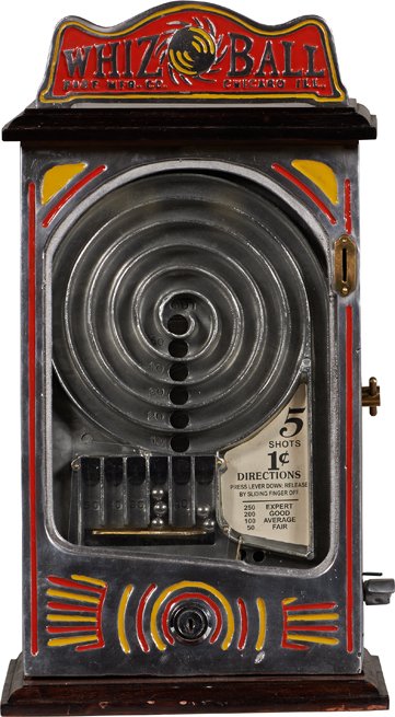 1 Cent Pace MFG. Whiz Ball Countertop Flipball Skill.: 1 Cent Pace MFG. Whiz Ball Countertop Flipball Skill Game Trade Stimulator w/ “Whiz Ball” top sign new w/ keys.