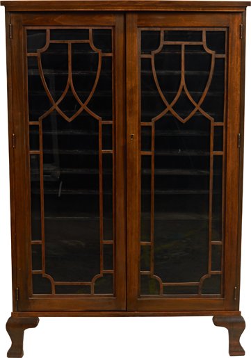 Large Wood Piano Roll Cabinet w/2 Glass-Front Doors.: Large Wood Piano Roll Cabinet w/2 Glass-Front Doors, Labelled L. Schiller Furniture Baltimore, MD.