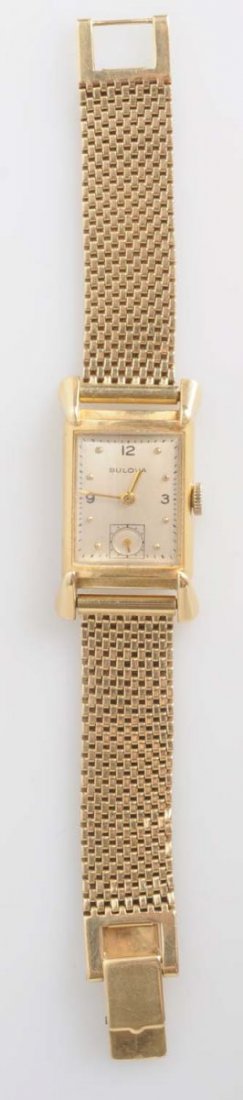14K YG Man's Bulova Watch.: Serial No. 9692425. In working condition. Presentation watch 1948. 25 dwt.