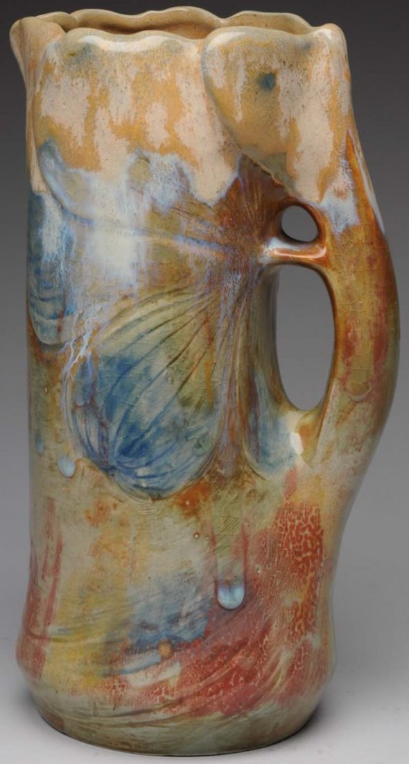 Amphora Ceramic Organic Pitcher.: In high-fired glazes. Combed RStK mark. Condition (Mint). Size 9" T.