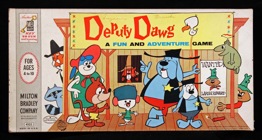 Deputy Dawg, A Fun & Adventure Game.: Circa 1960, Milton Bradley. The game is complete and near mint in an excellent box. The cover has two corner splits and a name written in faded pen. Condition (C8 Excellent - C9 Near Mint). Size 19" x