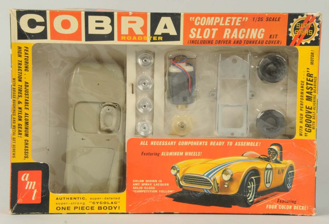 AMT Cobra Roadster Slot Car Kit.: 1/25 scale. New in box. Condition (Excellent). Size 12" L.