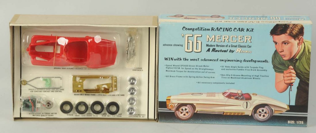 Renwal 1966 Mercer Slot Car Kit.: 1/25 scale. New in box. Condition (Excellent). Size 11 - 1/2" L.