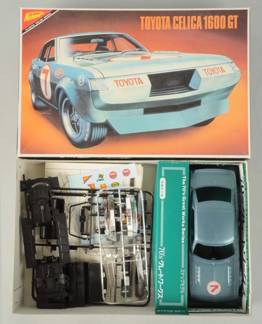 Nichimo Toyota Celica 1600 GT Model Kit.: 1/24 scale. Motorized. With a painted body. New in package. Condition (Excellent). Size 11 - 1/2" L.