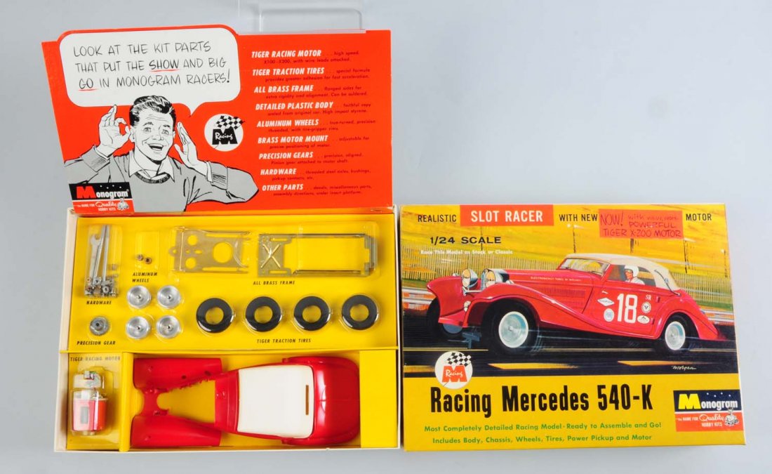 Monogram Racing Mercedes 540-K Kit.: 1/24 scale. Condition (Excellent). Size 11 - 1/2" L.