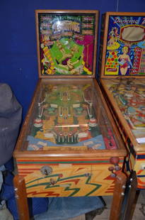 1950 Gottlieb Rockettes.: Playfield: Poor. Backglass: Poor. Cabinet: Fair. Functionality: Untested.