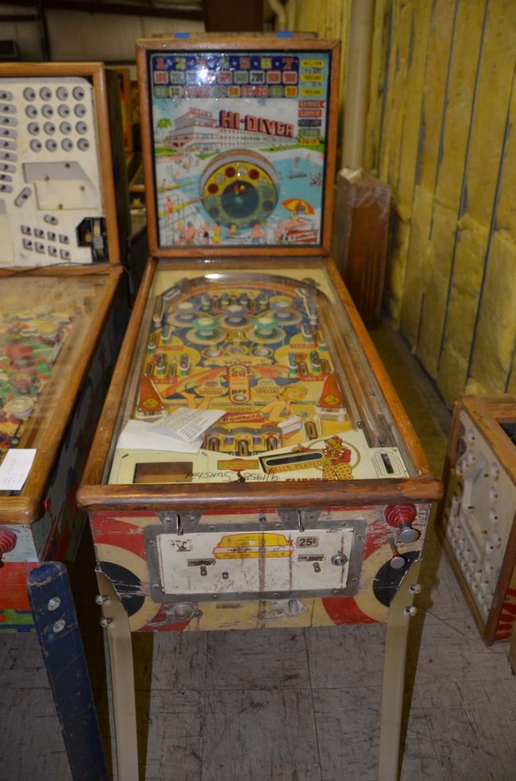 1958 Gottlieb Sunshine.: Playfield: Fair. Backglass: n/a. Cabinet: Fair. Functionality: Untested.