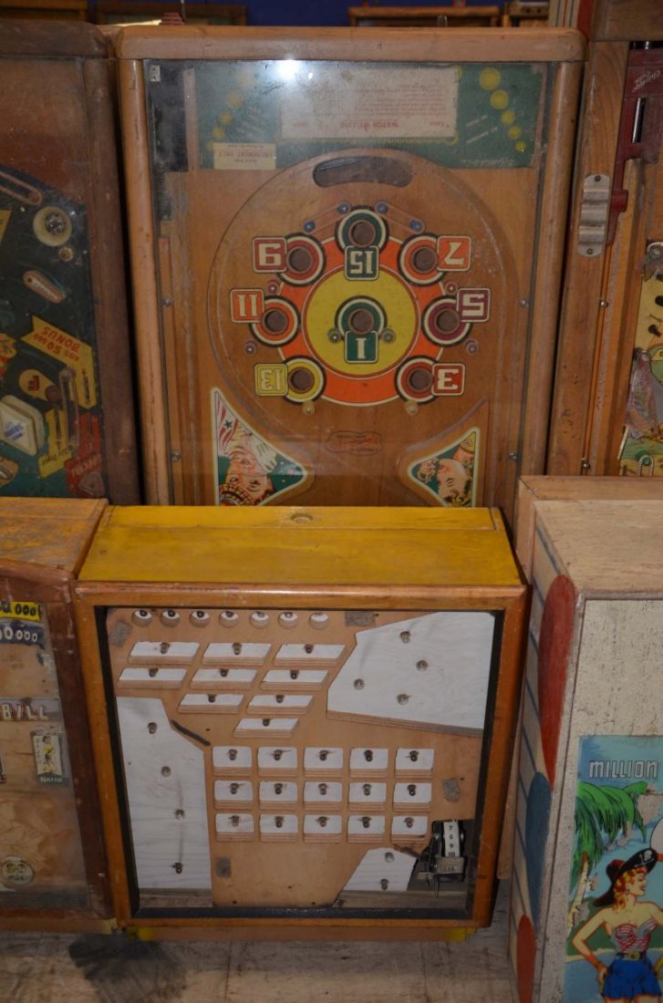 1951 Gottlieb Watch My Line.: Playfield: Good. Backglass: n/a. Cabinet: Good. Functionality: Untested.