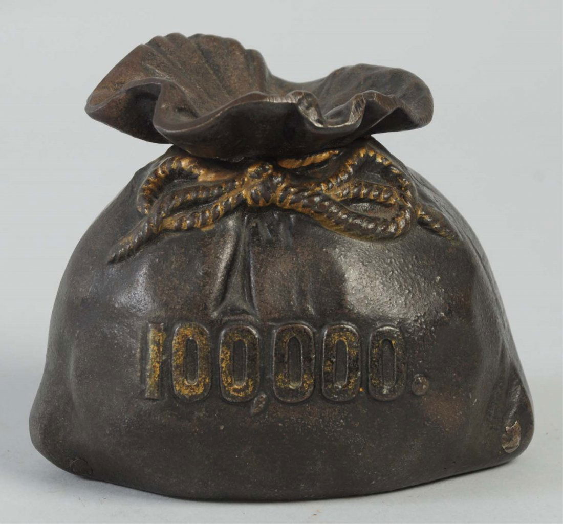 Money Bag Cast Iron Still Bank.: Condition (Excellent Plus). Size 3 -1/2" L.