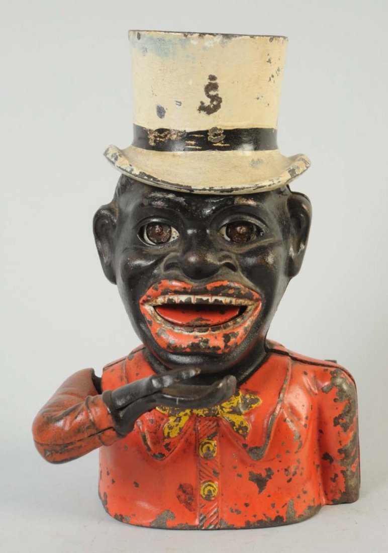 Jolly N with Top Hat Mechanical Bank.: Made in England. In working condition. Condition (Very Good - Excellent). Size 8 - 1/2" L.