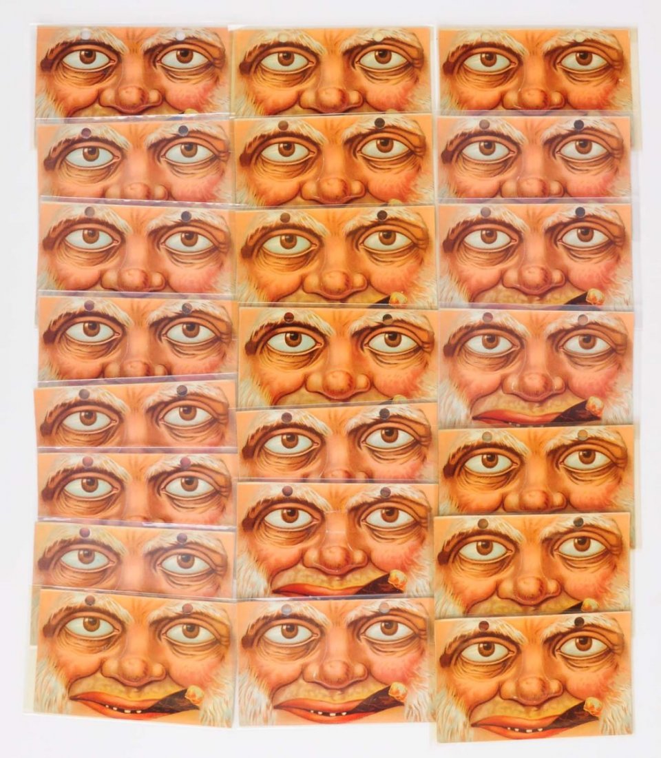 Lot of 39: Novelty Postcards - Masks, Real Hair.: Twenty-Two (22) masks of man smoking a cigar (all same) These have a die cut nose and two die cut holes at top. Series 401. Publisher: Unique Novelty Co., N.Y. There are also seventeen (17) postcards