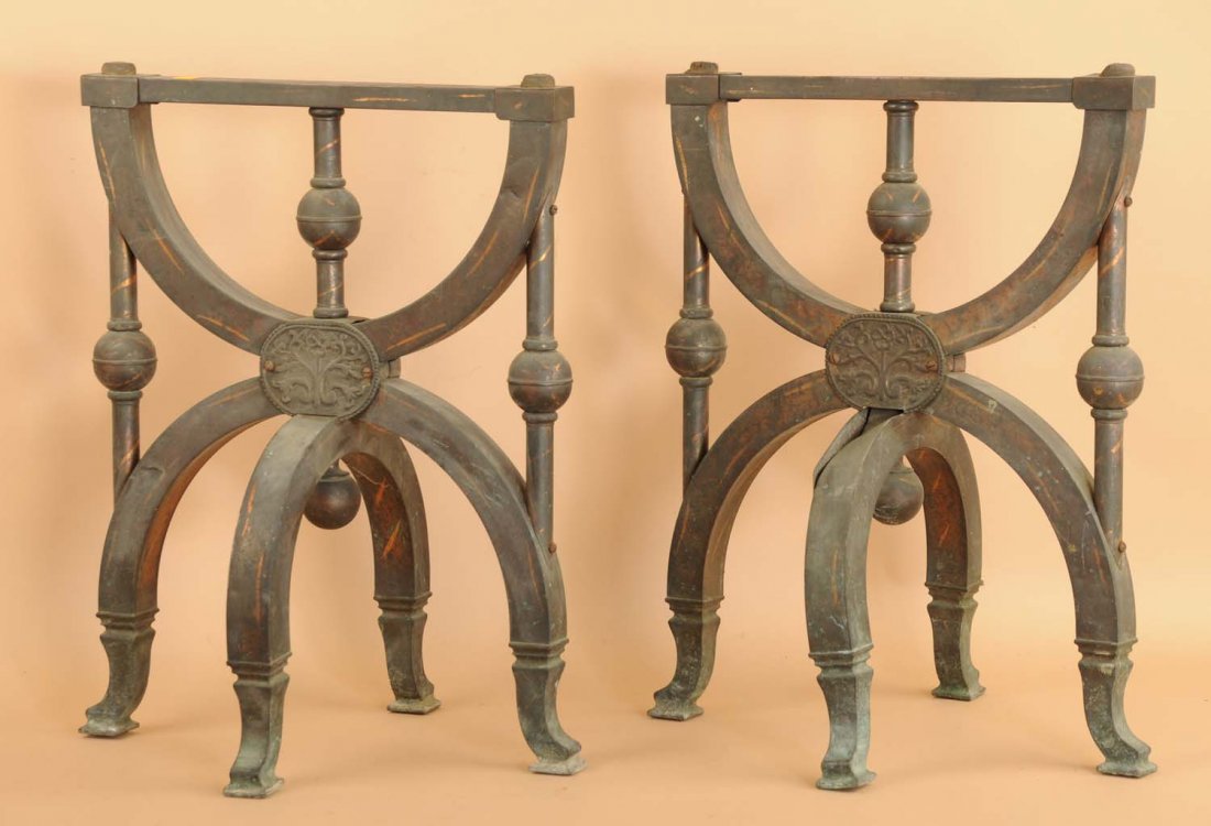 Civil War Era Cast Iron Casket Stands.: This pair of casket stands are in great condition. Condition (Very Good Plus). Size 22" x 17".