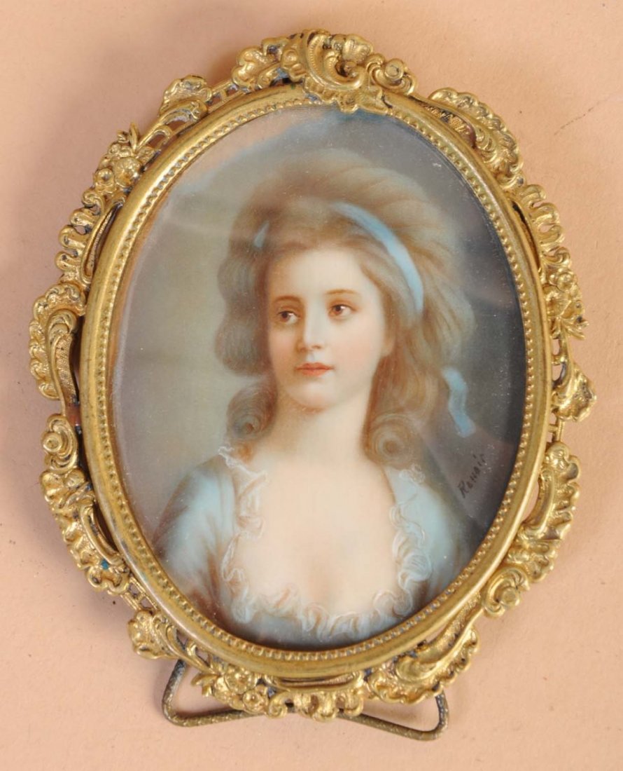 Picture of Marie Antoinette.: KPM Porcelain picture. Signed Renair. Condition (Excellent). Size 4" L.