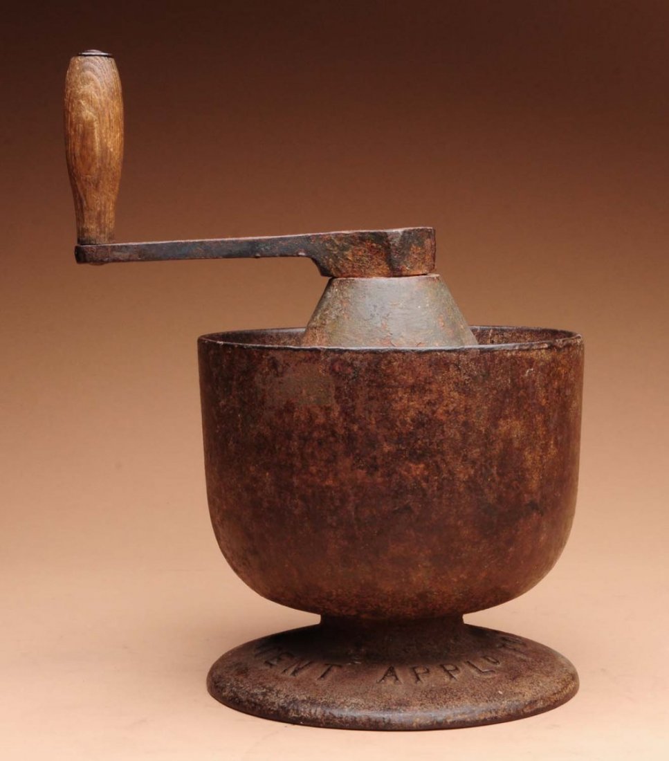 Cast Iron Gold Ore Grinder.: Was used to separate gold from mined ore. Condition (Very Good). Size 15" T.