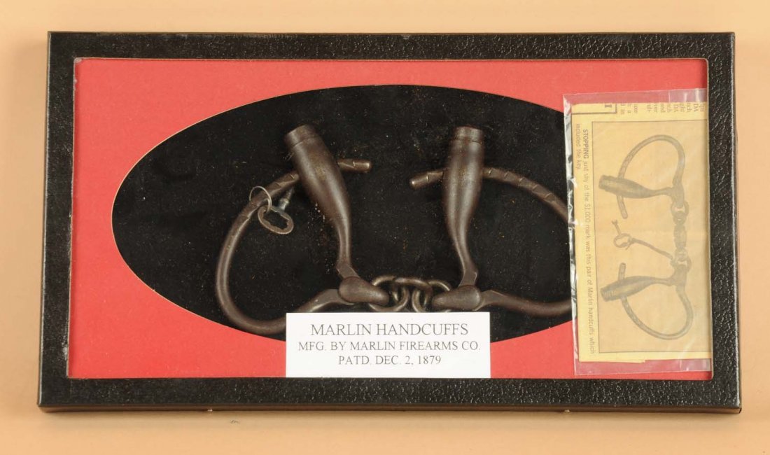 Pair of Marlin Lady Leg Handcuffs.: This pair of Marlin handcuffs is in great condition and includes the key. Condition (Excellent). Size 14" L.