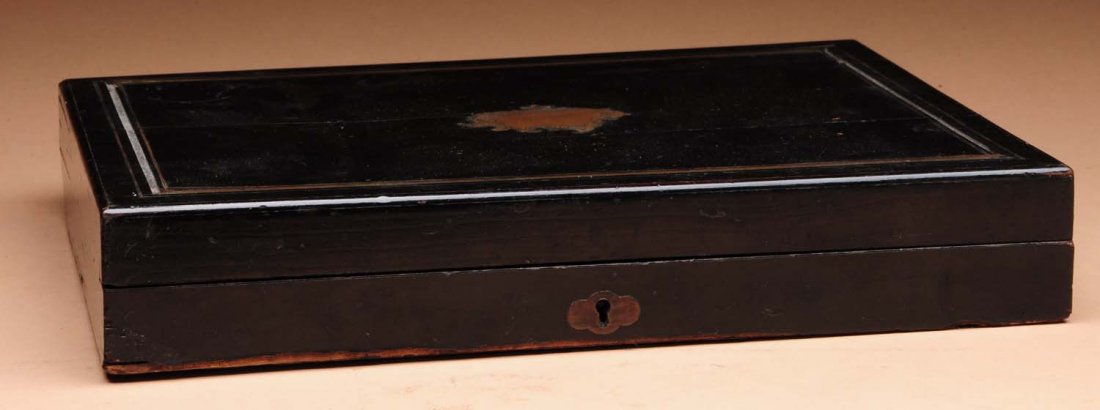 Gambling Case.: This wooden box contains chips, markers, dice and other gaming items. Condition (Very Good Plus). Size 12" L.