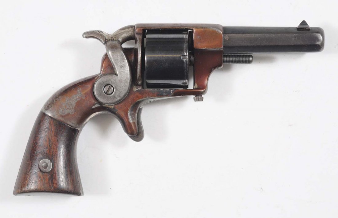 Allen & Wheelock Side Hammer Pocket Revolver.: Spur trigger. Gun has been totally refinished. Markings are faint. Cylinder does not advance.