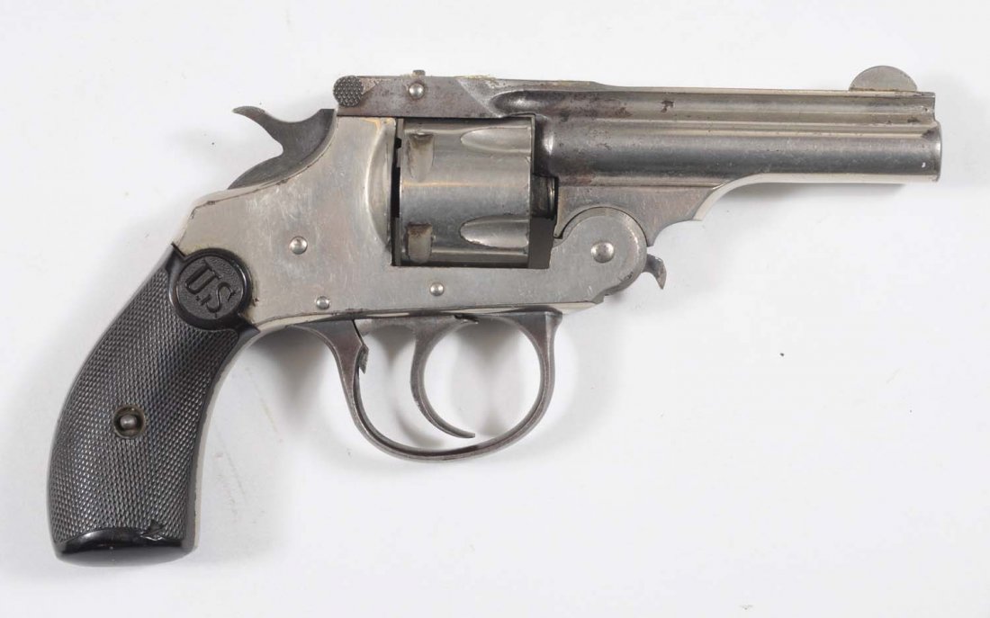 U.S. Revolver Company Top Break .32.**: Serial No. 55491. 85% original nickel, mint grips, excellent bore, does not index.