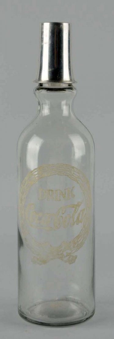 Coca - Cola Syrup Bottle.: This frosted glass Coca - Cola syrup bottle is in super condition. Condition (Excellent). Size 12 -1/2" L.