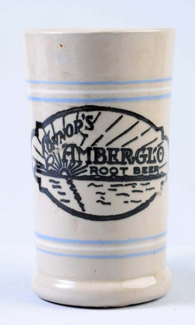 Connor's Amberglo Root Beer Mug.: This mug has light overall crazing. Very hard to find and desirable mug. Condition (Very Good Plus). Size 6 - 1/4" T.