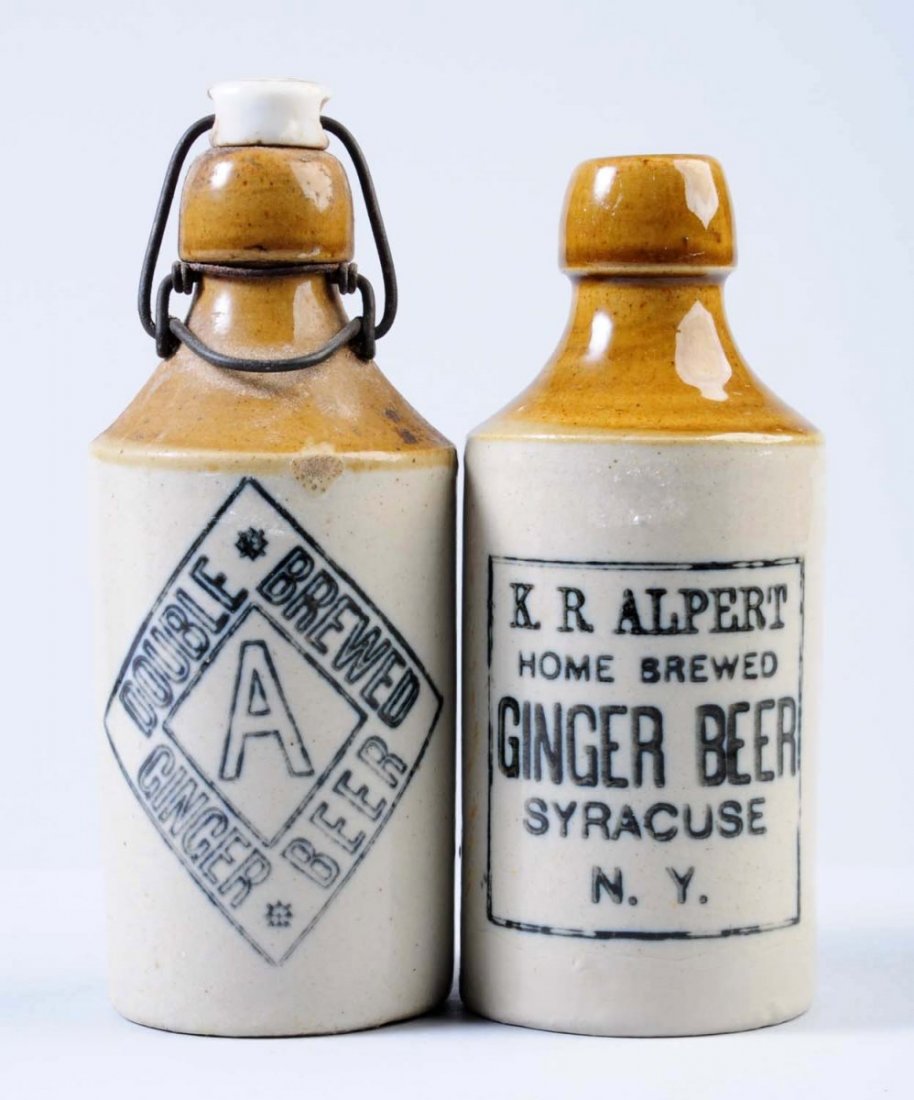 Lot of 2 Stoneware Ginger Beer Bottles.