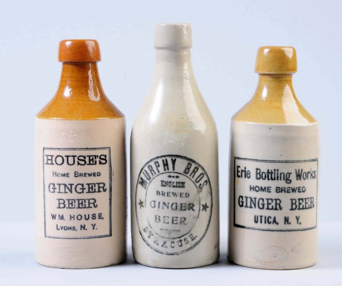 Lot of 2 Stoneware Ginger Beer Bottles.
