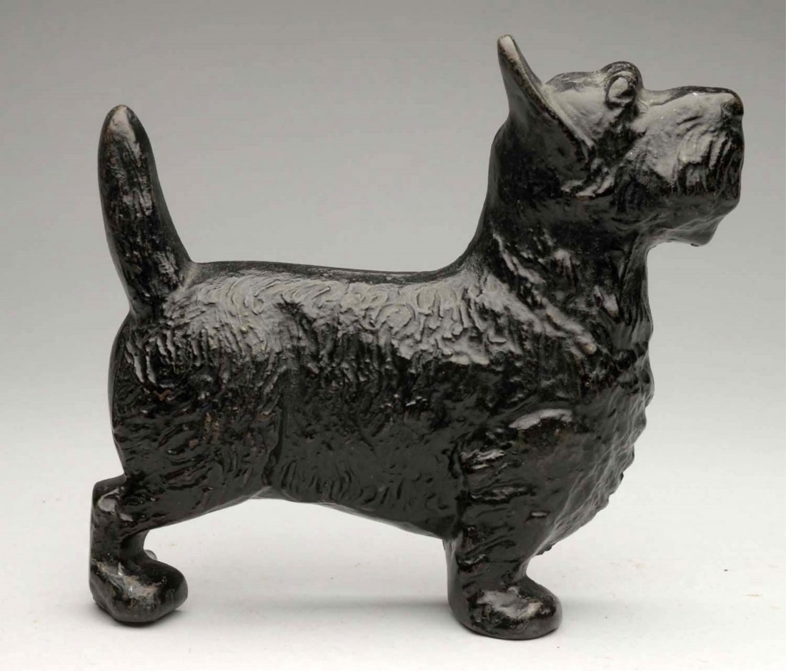 Cast Iron Scottie Dog Doorstop.: Step wedge, Spencer. Condition (Excellent). Size 7 ¾" T.