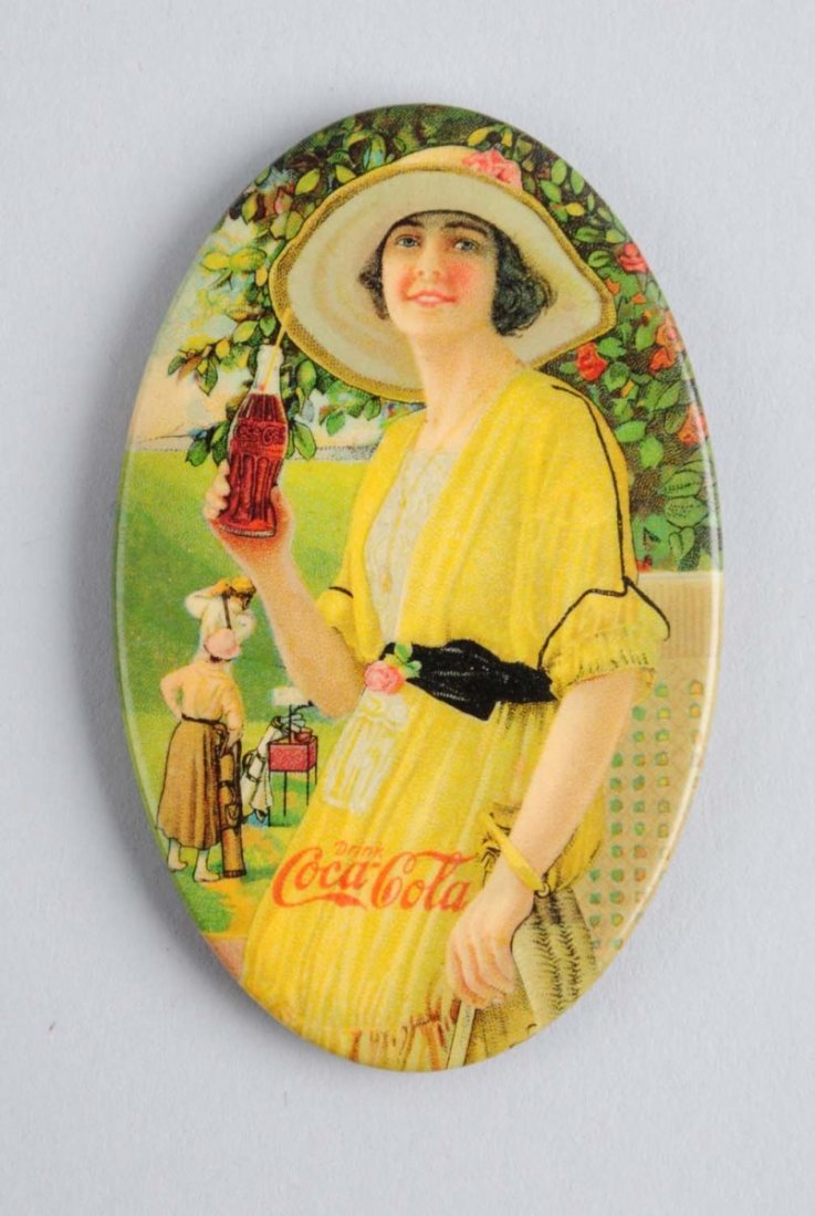 1920 Coca - Cola Pocket Mirror.: Strong color, with light surface wear and a few small marks. Condition (Excellent). Size 3" L.