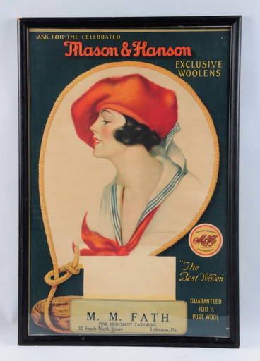 Mason & Hanson Woolens Sign.